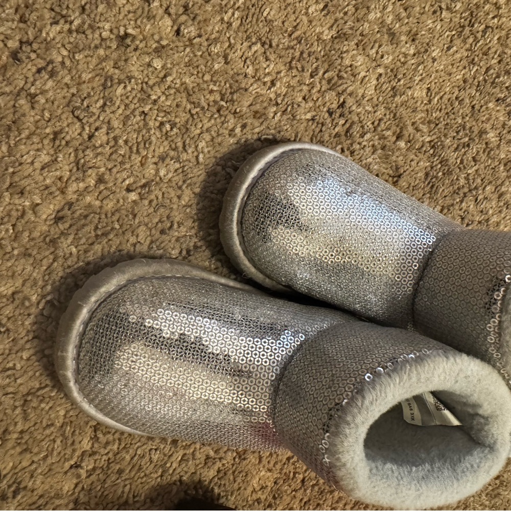 UGG Sparkly Silver Kids Boots